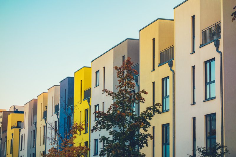 Atardecer en vecindario en Puebla
